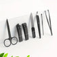 7Pcs Unisex Stainless Steel Manicure Set with Nail File Portable Travel Grooming Kit Nail Scissors Grooming Tools Kit Clippers
