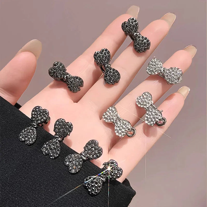 4pcs/set Elegant Mini Rhinestones Bow Hairpins For Women Girls Sweet Hair Ornament Small Hair Clips Fashion Hair Accessories