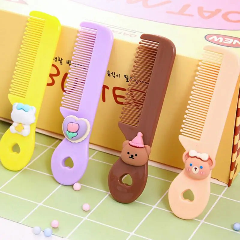 Hair Comb Smooth Handle Cartoon Children's Comb Newborn Hair Cleaning Supplies Infant Comb Head Massager Baby Care Accessories