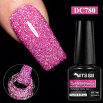 7ml Champagne Gold Sliver Reflective Nail Gel Polish Sparkling Shining Glitter Pink Red Nail Supplies Semi Permanent Gel Varnish