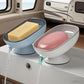 2-in-1 Bathroom Soap Holder with Suction Cups, Countertop Self Draining Soap Dish, Dual Storage for Round Square Large Soap