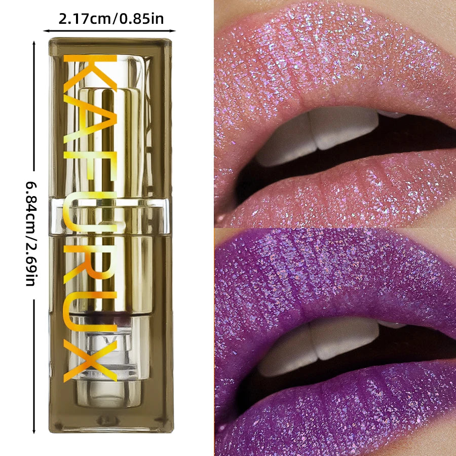 1PC Purple Glitter Two-tone Lipstick Red Rose Moisturizing Lipsticks Cosmetics Easy to Use Lip Tint Makeup Lip Beauty Long Lasti
