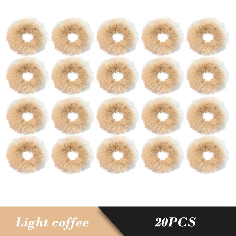 1PC Fluffy Warm Autumn Winter Elastic Hair Band Scrunchies Large Intestine Hair Ring For Women Girls Plush Hair Rope Hairwear