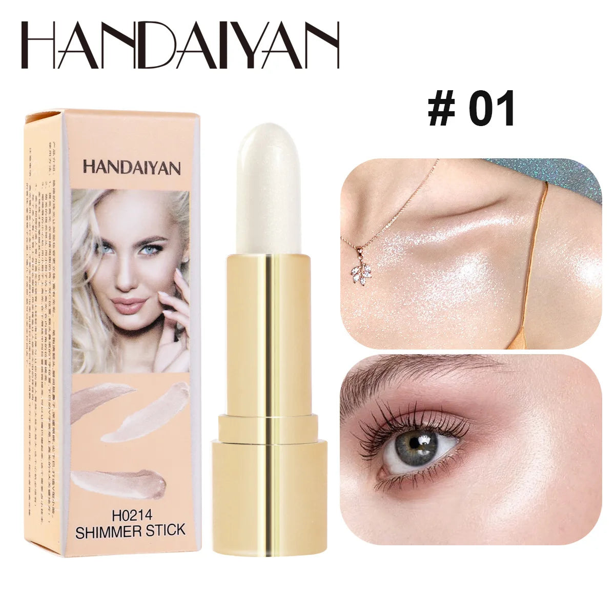 3 Color Highlighter Stick Portable Face Contour Natural Shimmer Glow Long-Lasting Cream Highlighter for Cheekbones Nose