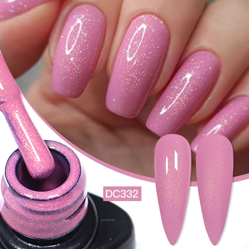 7ml Champagne Gold Sliver Reflective Nail Gel Polish Sparkling Shining Glitter Pink Red Nail Supplies Semi Permanent Gel Varnish