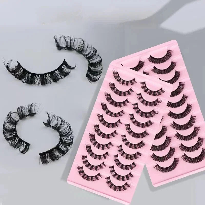 10Pairs 3D Mink Lashes Russian Strip Lash Dramatic False Eyelashes Faux Cils Makeup Wholesale Fake Eyelash Extension