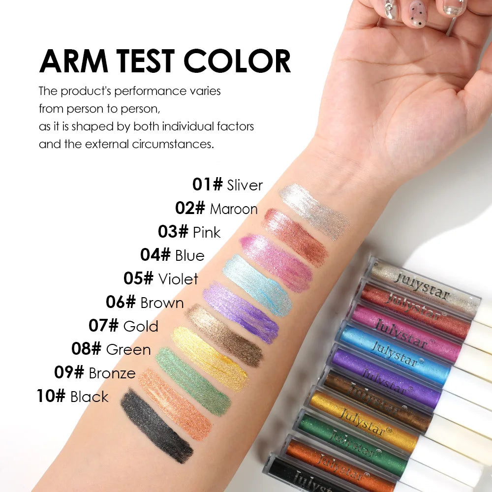 Metallic Purple Liquid Eyeshadow Pen Shimmer Pink Green Blue Gold Diamond Shiny Eye Shadow Stick Giltter Highlighter Pen Makeup