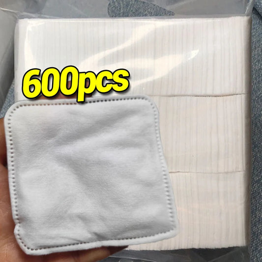 100/600Pcs Disposable Makeup Removal Cotton Pads for Facial Cleaning Wet Application Portable Double-sided Cosmetic Cotton Pads