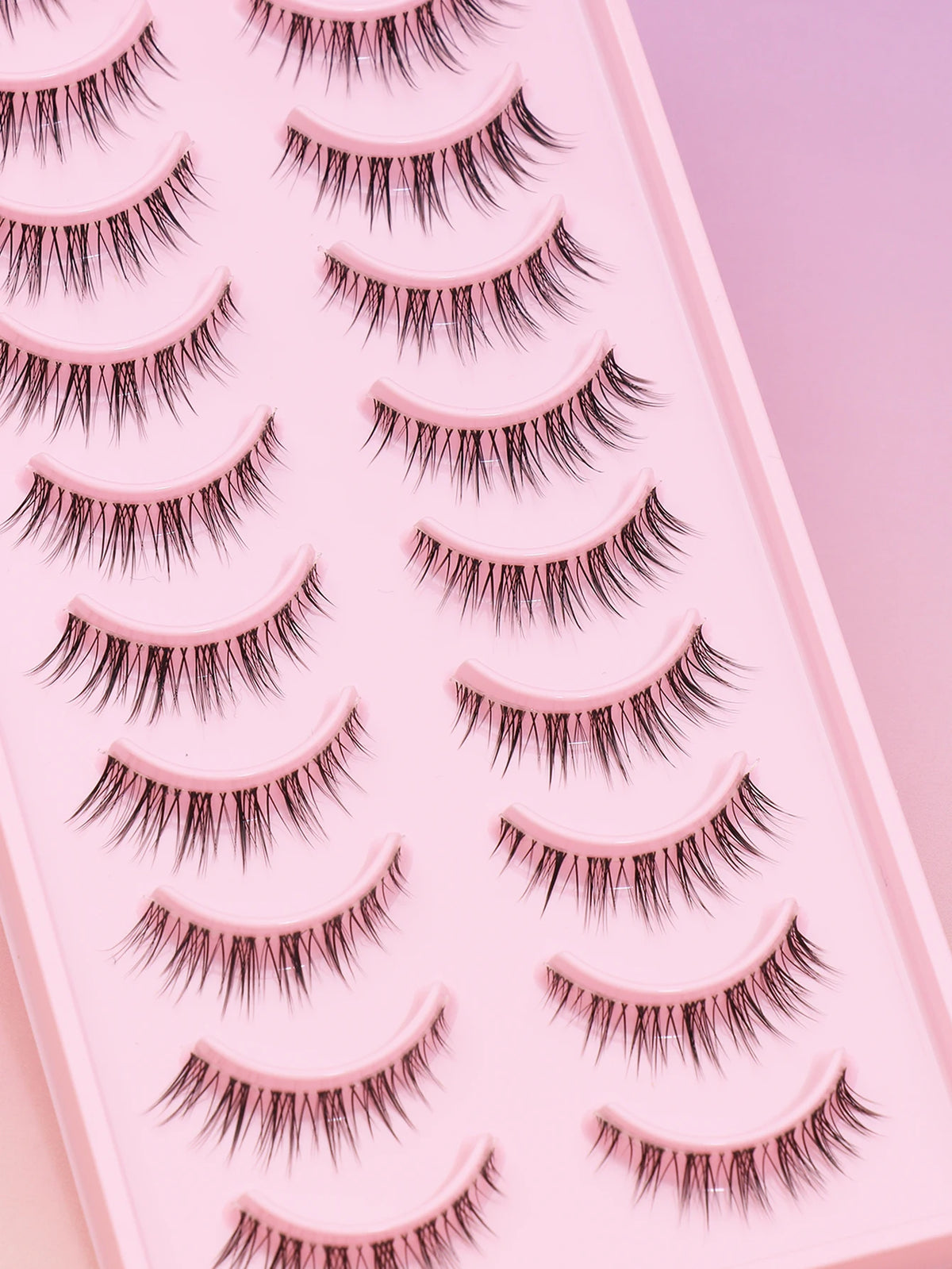 10 Pairs Natural Eye Lashes Faux Mink Eyelashes Winged End Eye Elongated Eyelashes Natural Long Manga Lashes Fake Lashes Makeup