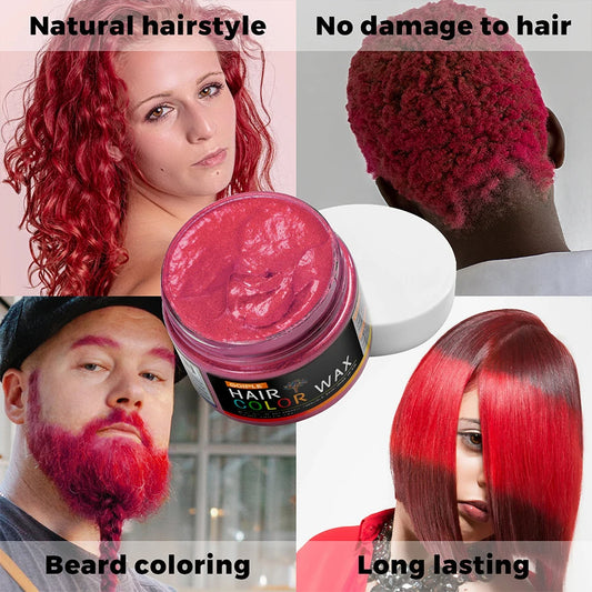 Halloween Hair Colour Wax Easy To Wash DIY Dye Hair Mud Immediate Dying for Eyebrow Beards Coloring Temporary Hair Colour Cream