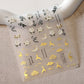 Gold Snowflake Bowknot Snowman Lovely Christmas 3D Self Adhesive Nail Art Sticker Rhinestone 5D Embossed Reliefs Manicure Decals