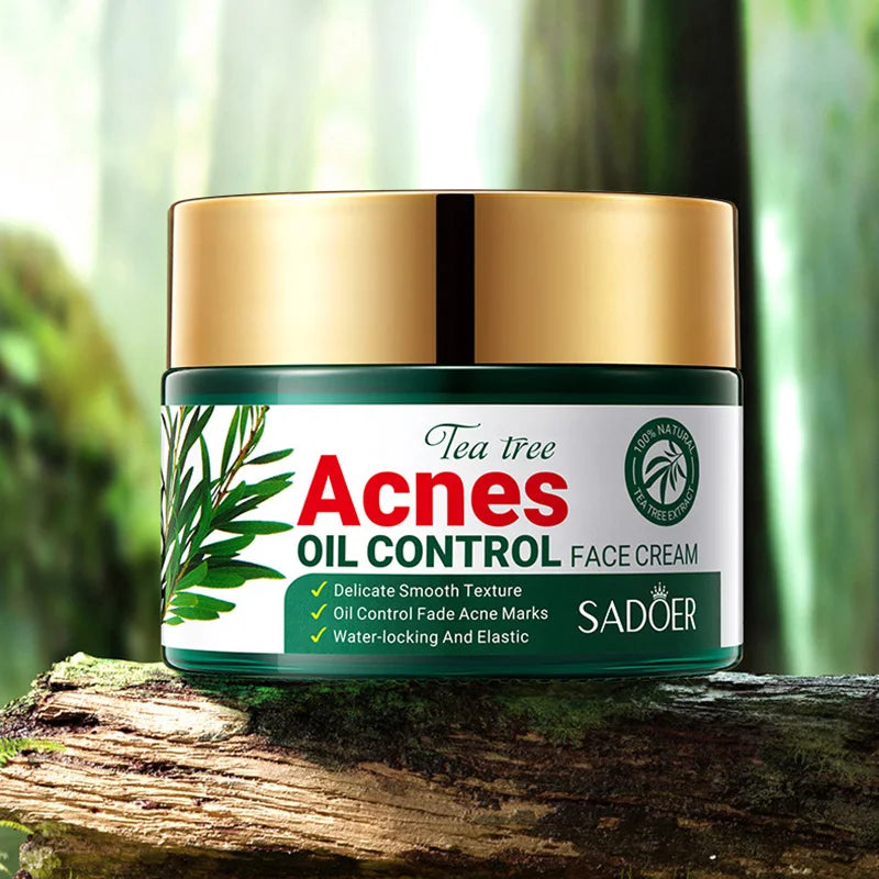SADOER Tea Tree Acne Removing Face Cream Anti Acne Hydrating Oil Control Moisturizing Facial Creams Face Skin Care Products