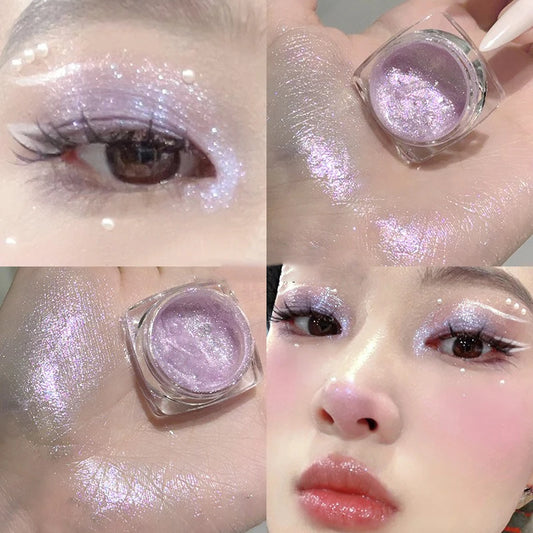 Diamond Purple Liquid Gel Eyeshadow Pearl Glitter Body Highlighter Sequins Monochrome Shimmer Brighten High Gloss Quick Drying
