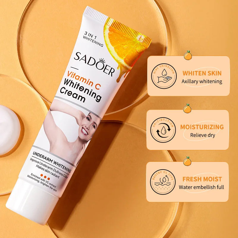 SADOER Vitamin C Whitening Cream Body Armpit Nourishing Anti-aging Smooth Moisturizing Body Lotion Exfoliating Creams Skin Care
