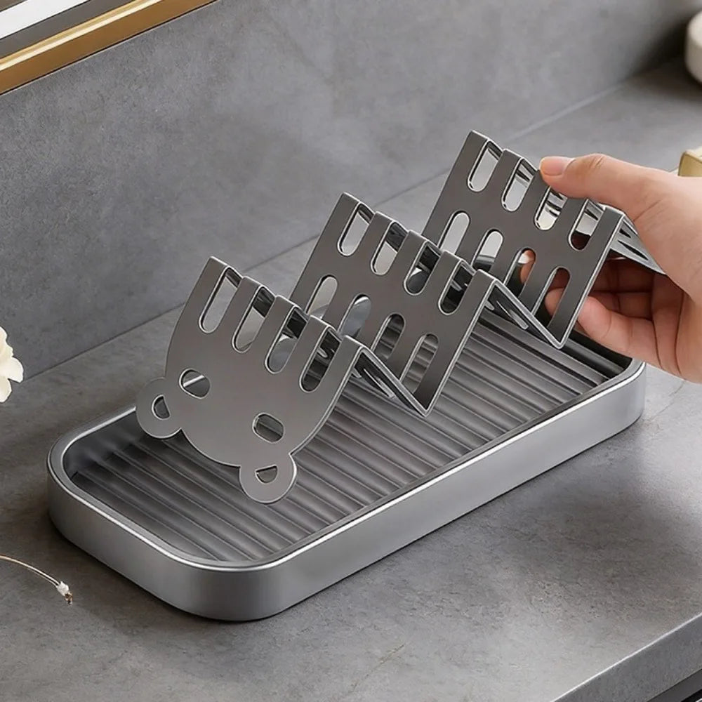 W Shape Soap Holder Creative Bathroom Soap Storage Rack Steel Soap Dish Holder Home Organizer Kitchen Bathroom Accessories 1PC