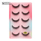 3D Faux Mink Lashes X05 Fluffy Wispy False Eyelashes 5Pairs Reusable Soft Volume Eyelashes Natural Look for Daily & Party Makeup