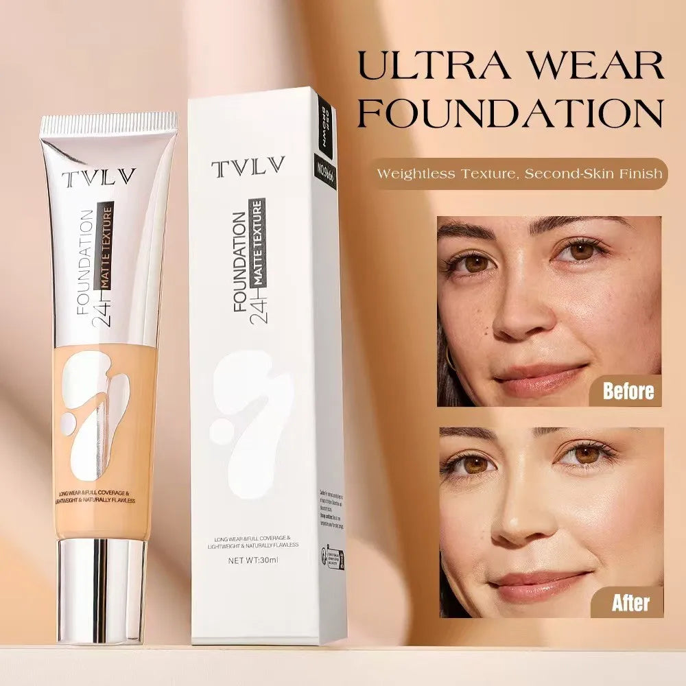 Liquid Foundation Naturally Covers Flaws Without Sticking Powder, Plain Face Cream, Transparent Foundation, Conceals Blemishes