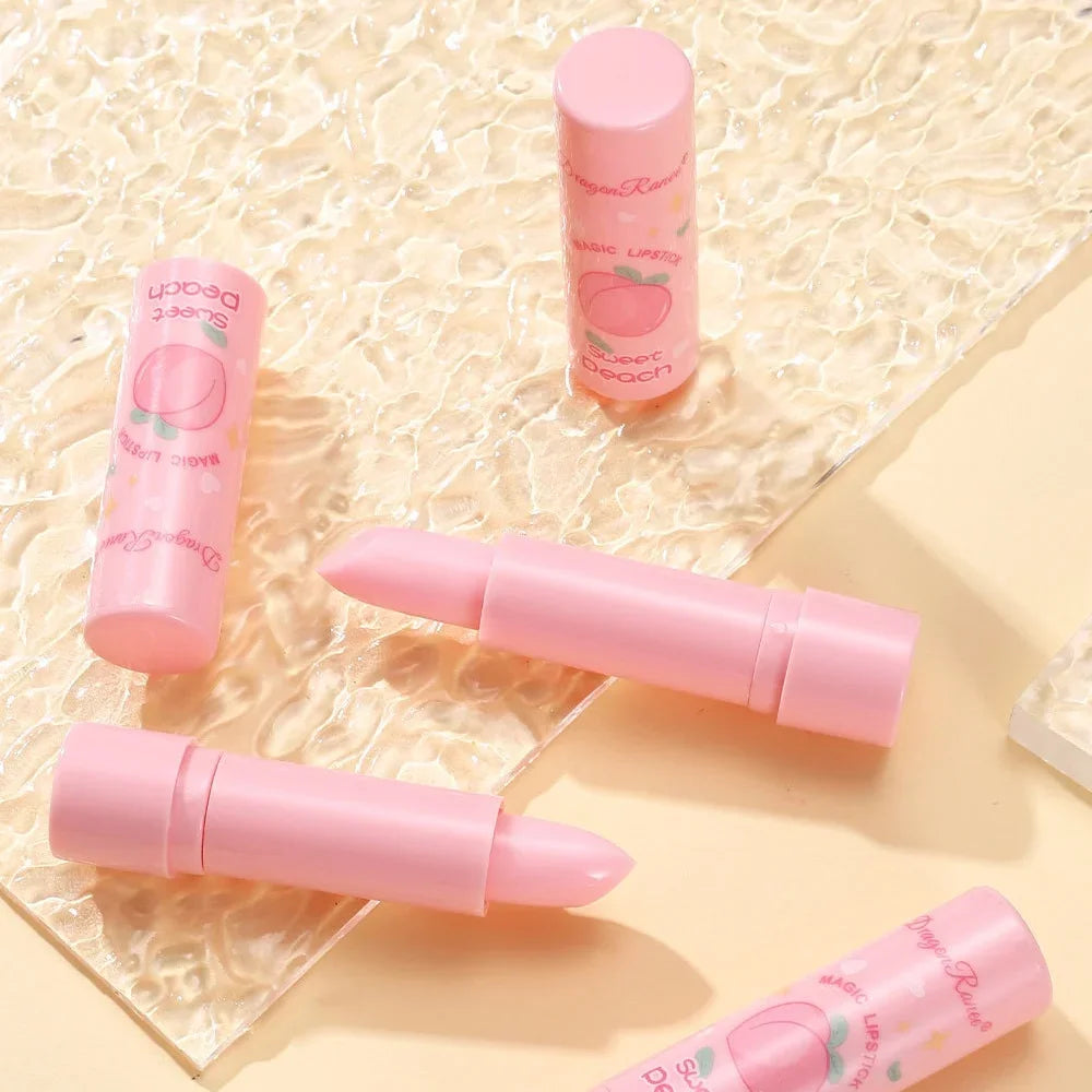 Color Shift Lip Balm Hydrating Long Lasting Moisturizing Peach Jelly Stain Waterproof Smooth Repair Care Makeup