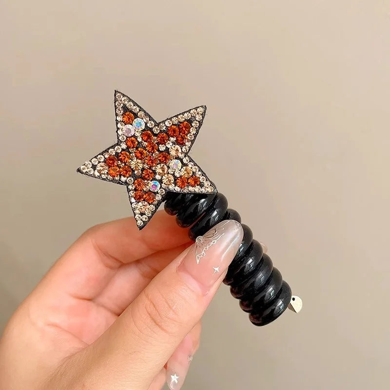 Braided Telephone Wire Hair Bands Spiral Hair Ties Elastic Hair Scrunchies Ponytail Fixed Hair Rope Accessory for Women Girl
