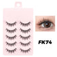 DINGSEN 5 Pairs Manga Lashes Eyes Lashes Soft Natural Long Eyelashes Fake Lashes Anime Wispy Strip False Eyelashes Makeup
