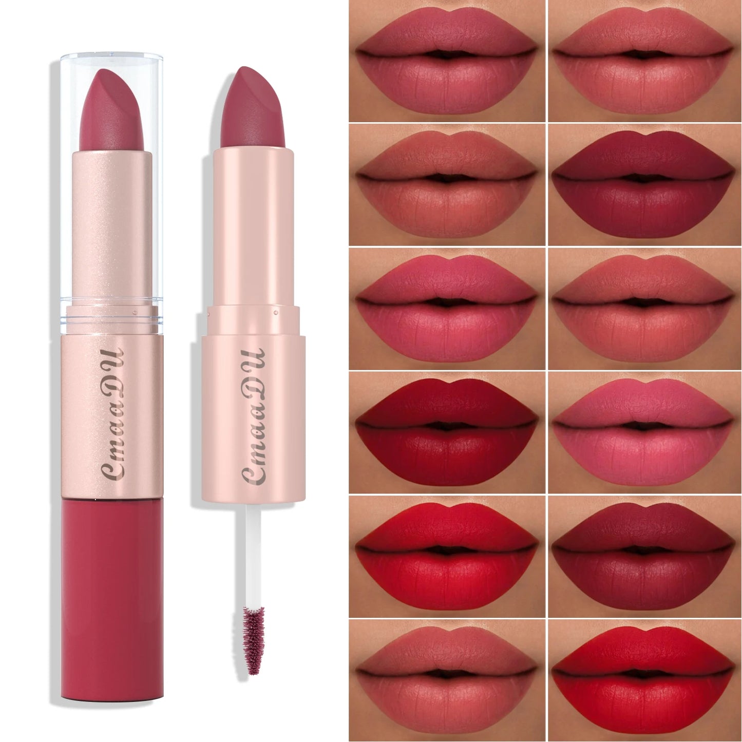 1/3pcs 2 in 1 Velvet Matte Lipstick Set Double Head Lip Gloss Kit Non-stick Cup Lip Tint Long Lasting Waterproof Lipstick Makeup