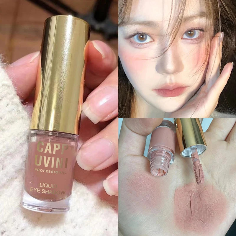 Cappuvini Liquid Matte Eye Shadow Brown Glitter Liquid Eyeshadow Stick Shimmer Natural Milk Coffee Eye Shadow Pigment Makeup 1pc
