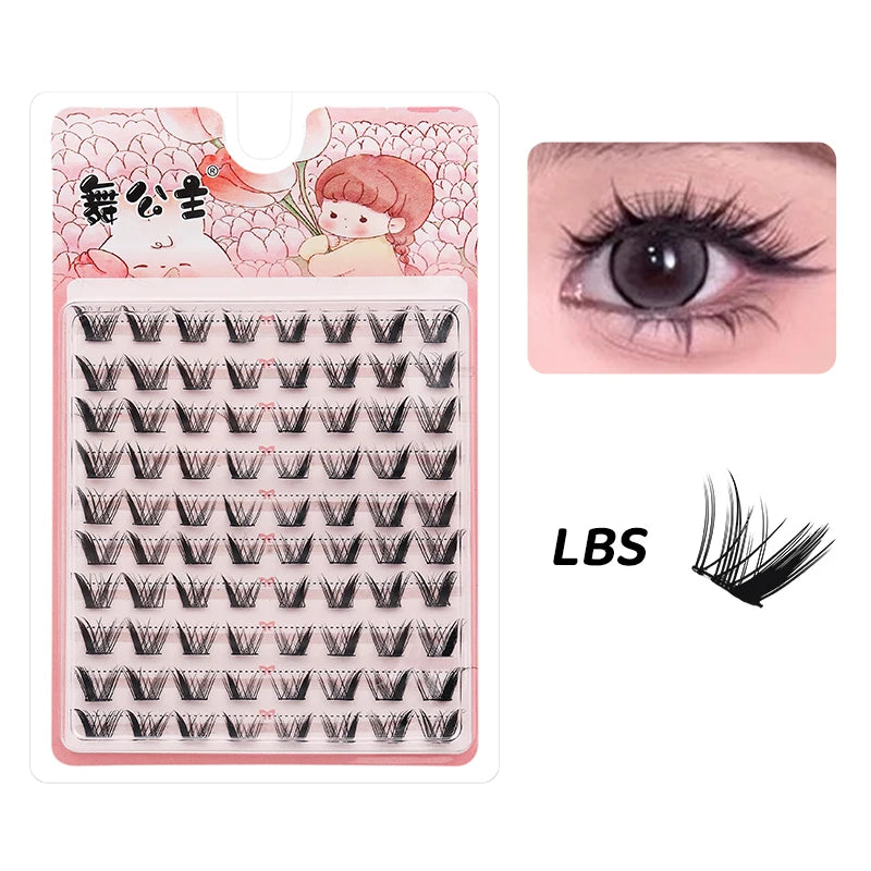 DINGSEN 10 rows Individual Eyelashes Wholesale 10-12mm Cluster Lashes Natural Anime False Kake Eyelashes Extension Makeup