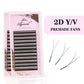 2D Y Single Tip Eyelash Extension 3D 4D W Natural Soft Wispy Eyelashes Individual False Lashes Mesh Net Cross Lash Makeup Cilio