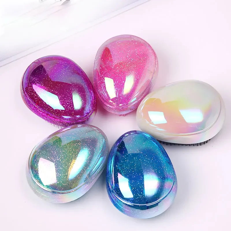 1PC Mini Tangle Hair Brush Eggs Round Shape Soft Hairbrush Detangling Hair Brush Hair Styling Hairdressing Comb For Travel