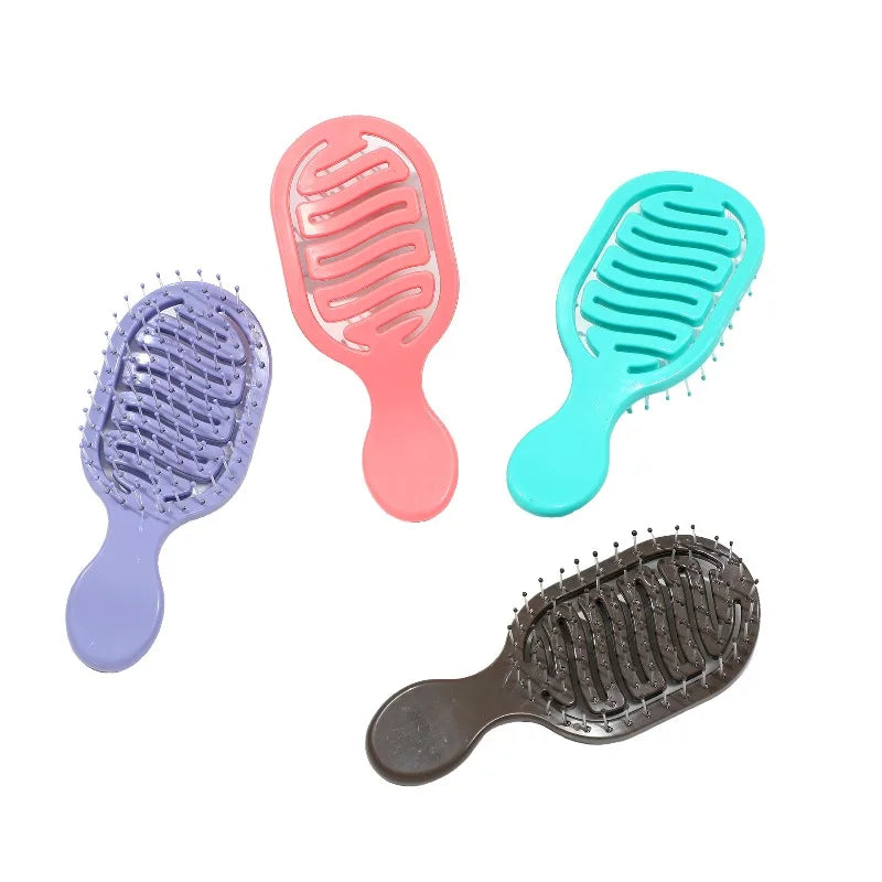 Mini Travel Brush Compact Pocket Design with Durable ABS Plastic Handle and Gentle Nylon Bristles for Dry and Wet Hair