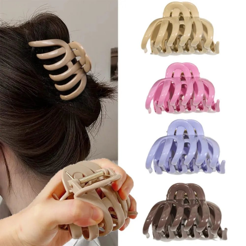1/4PCS Octopus Silicone Claw Clip,Super-safe Head Protection,Banana Clip,Soft Flexible Jaw Clip for Women Hair Accessory