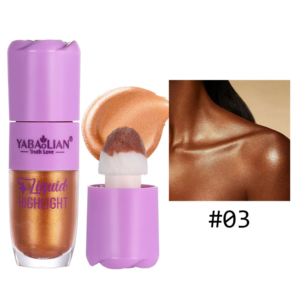 3 Color Face Liquid Highlighter Bronzer Contouring Highlight Fluid Makeup Face Shimmer Shine High Lighter Iluminador Maquillaje