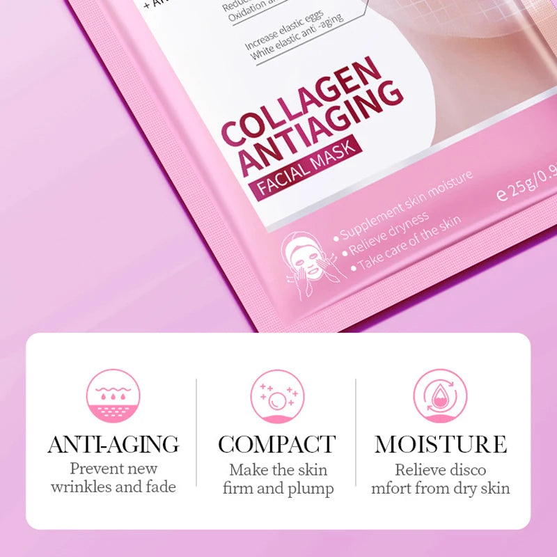 15pcs BIOAQUA Retinol Collagen Facial Masks Firming Moisturizing Nourishing Hydrating Face Mask Facial Skin Care Products