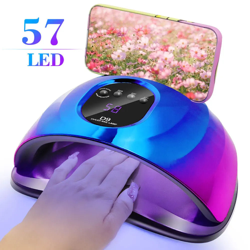 Nail Art Phototherapy Lamp With 57 LEDS Quick Drying Nails Light Have 3 Timer Modes LCD Display for Manicure Salon/Home Dryer