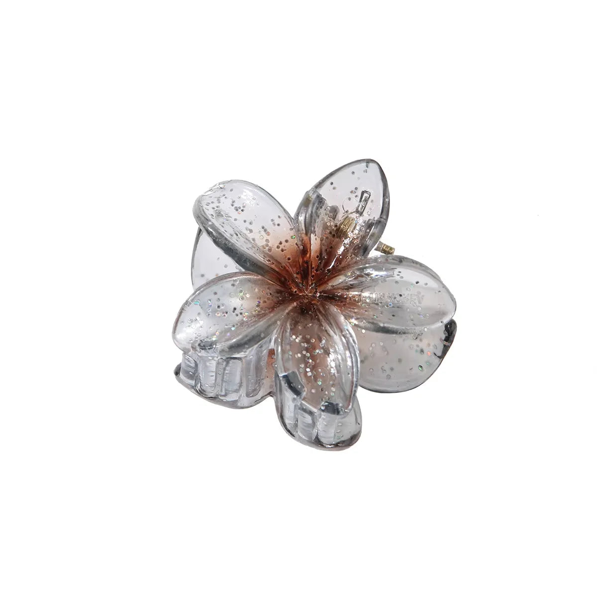 New Fashion Sparkling Flower Claw Clip for Women Transparent Sweet Ponytail Shark Clip Versatile Girl Hair Accessories