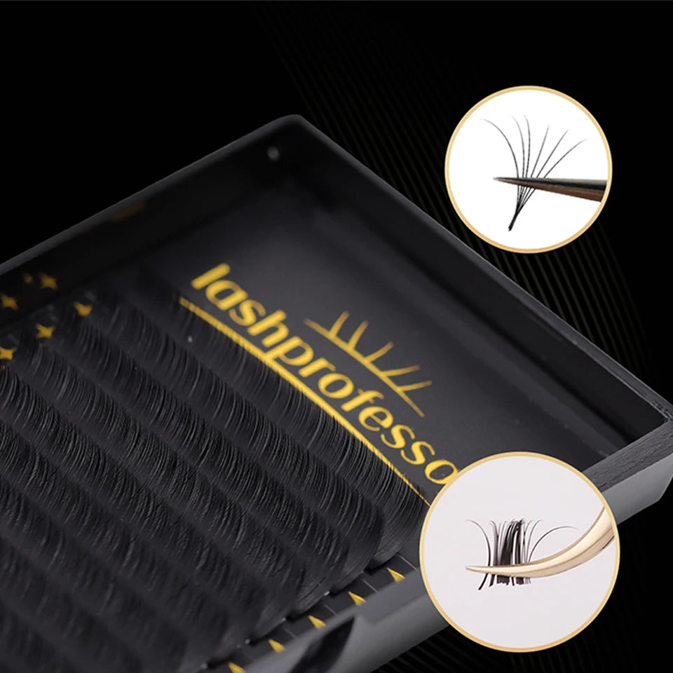 Lashprofessor 16Rows Russian Volume Eyelash Extension 0.03/0.05/0.07/0.1 Individual Handmade Silk Mink False Lashes Pinching Fan