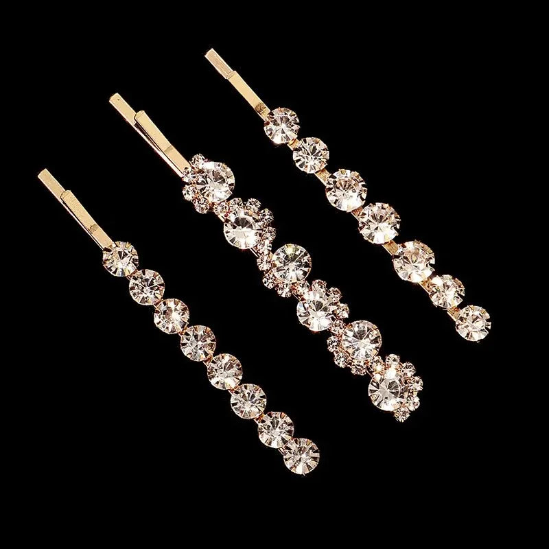 Fashion Bridal Barrettes Clear Crystal Women Hair Ornaments Hair Pins Women Hair Clips Bridal Hair Jewelry Accessories