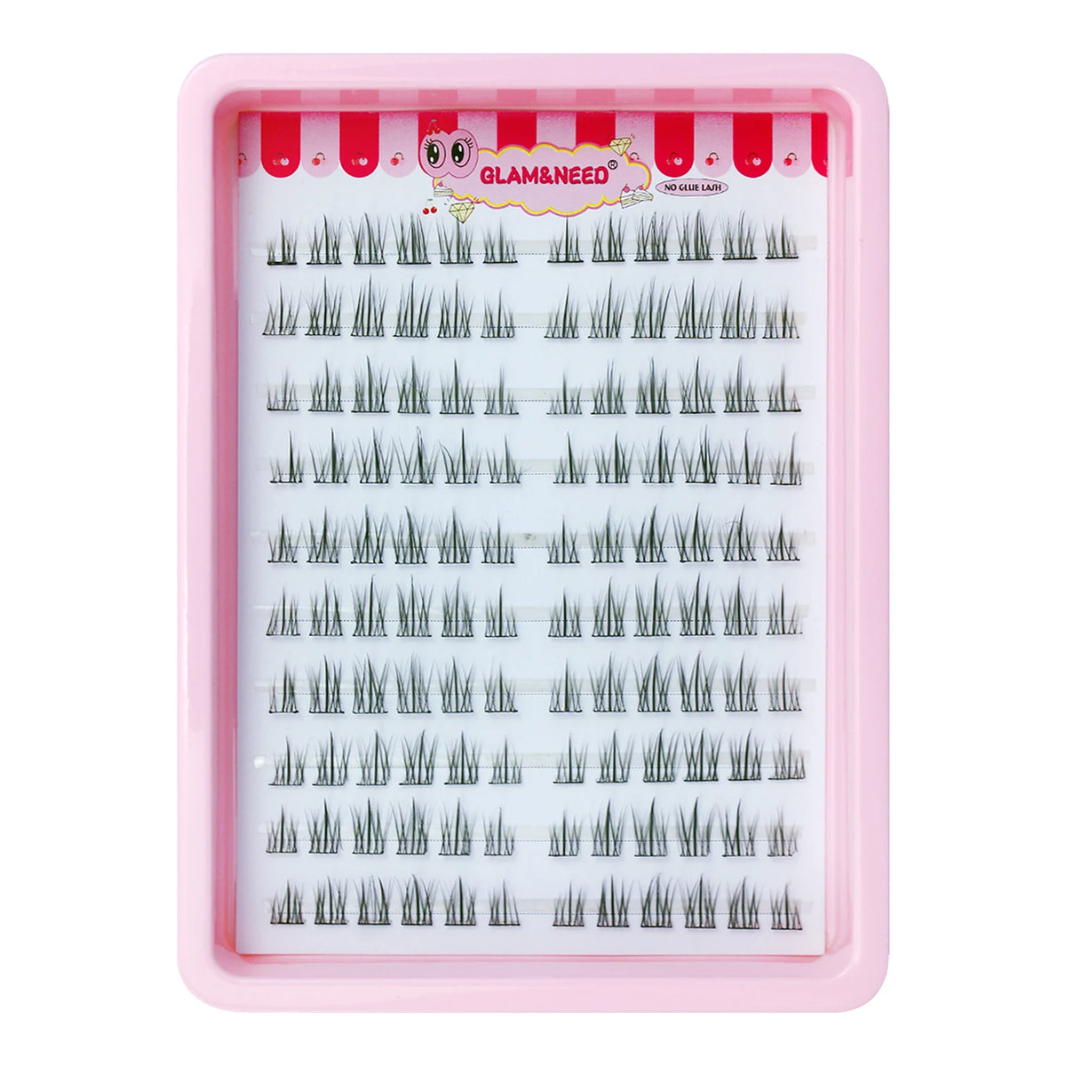 10 Rows Cat Eye Single Cluster Fake Eyelashes Natural Cosplay Makeup False Eyelashes Self-adhesive Natural Wispy Lash Extension