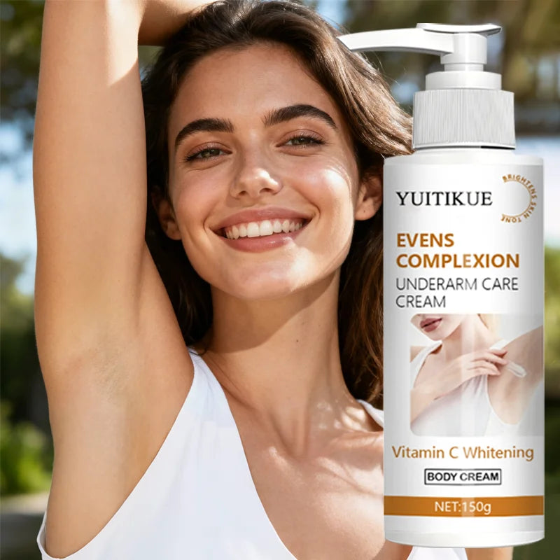 YUITIKUE Underarm Brightening Cream 150g - 2-in-1 Evens & Whitens, Vitamin C Formula, Dark Spot Corrector, Smooth Skin Care