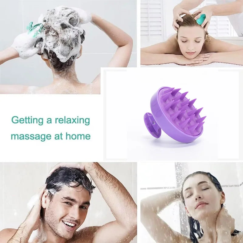 2Pcs/Set Detangling Hair Brush & Silicone Scalp Massager Shampoo Brush Set – Anti-Static Wet/Dry Use Salon for Real Hair & Wigs