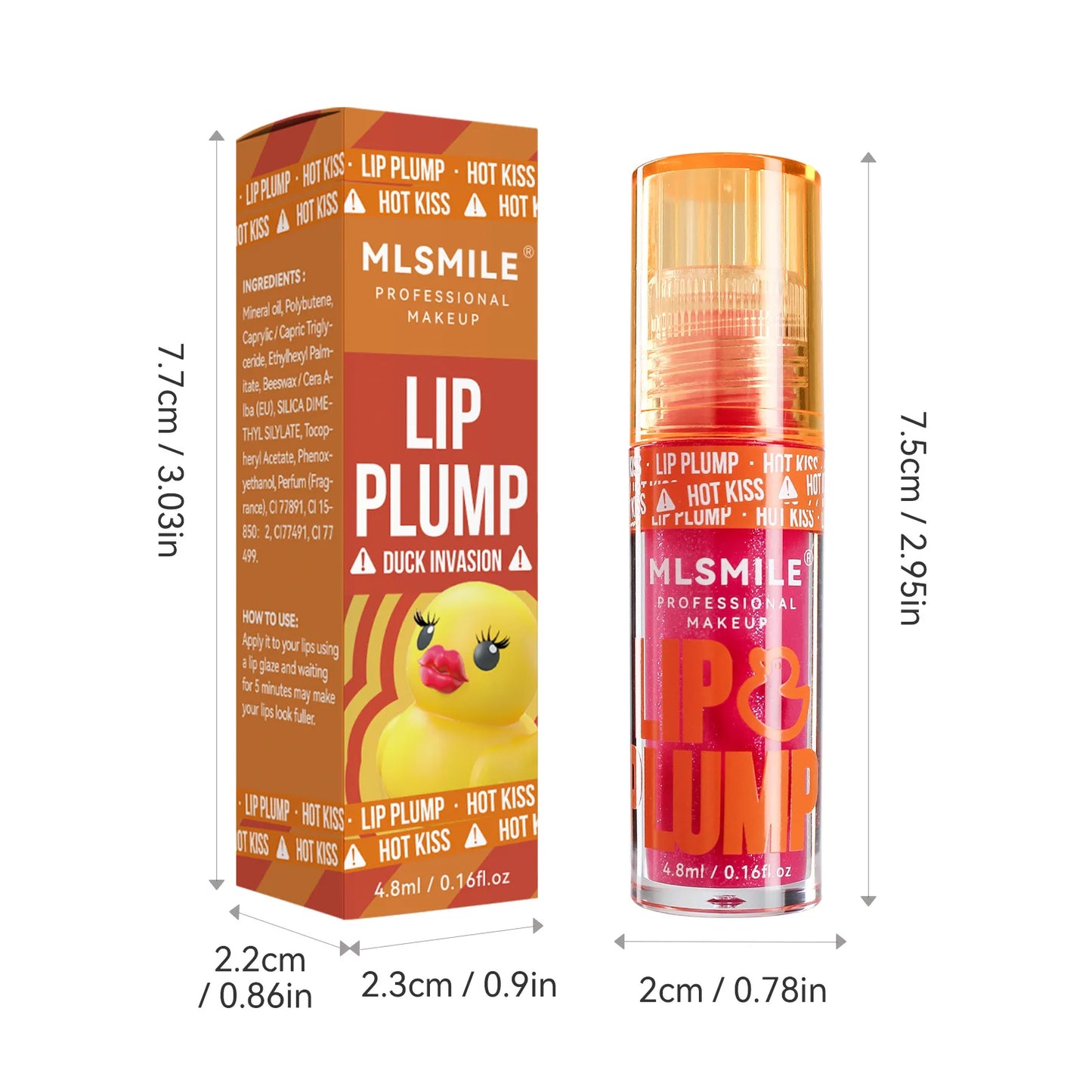 MLSMILE Duck Lip Plump Lip Oil Moisturizing Lip Gloss Mirror Water nature long-lasting Gloss Gloss Pearl Lip Glaze Set