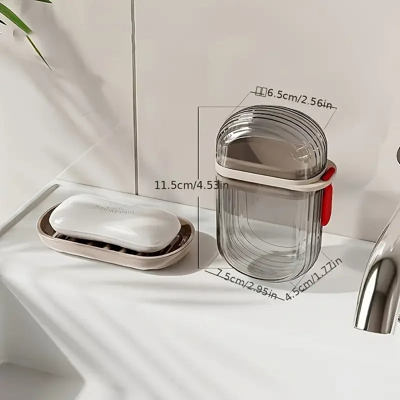 1/2pcs Portable Travel Soap Box with Lid Sealed And Drainable Creative Small Soap Dish for Business Trips