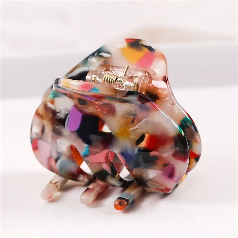 Fashion Rhombus Acetate Hair Claws Colourful Ponytail Hair Accessories Acetic Claw Clips For Women Or Girls