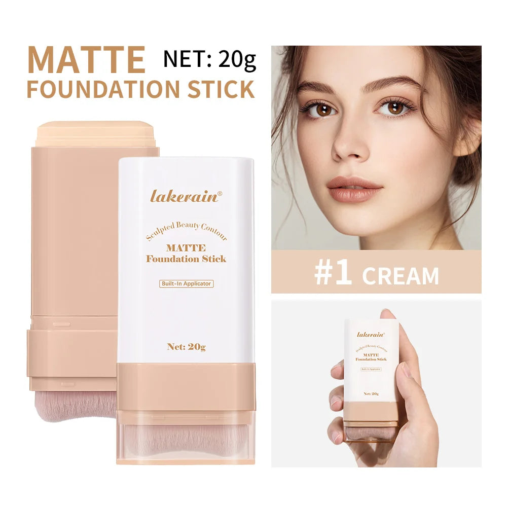Matte Foundation Stick Waterproof Coverage Travel Flawless Eraser Foundation Stick Lightweight Enhance Skin Radiance Face Makeup