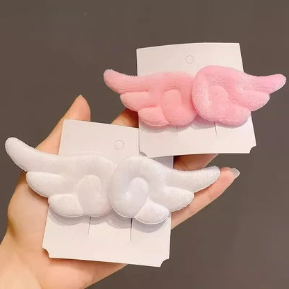 Y2K Sweet Cute Angel Wing Plush Hairpins Korean Girls Hair Clip Accessories Barrettes Hair Clips Headdress Headwear Ornaments