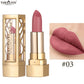 12 Color Gold Tube Lipstick Matte Pearlescent Glitter Shiny Velvet Lipsticks Red Brown Waterproof Lasting Solid Lip Gloss Makeup