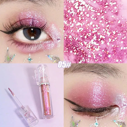 Pearlescent Chameleon Liquid Eyeshadow Diamond Shimmer Fine Sparkling Sequins Eye Shadow Lying Silkworm Highlighter Quick Drying