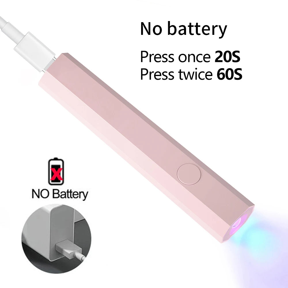 YIKOOLIN Mini UV Light Cure Nails Lamp for Gel Nails LED Nail Lamp for Gel Polish Manicure USB Nail Dryer for Fast Curing