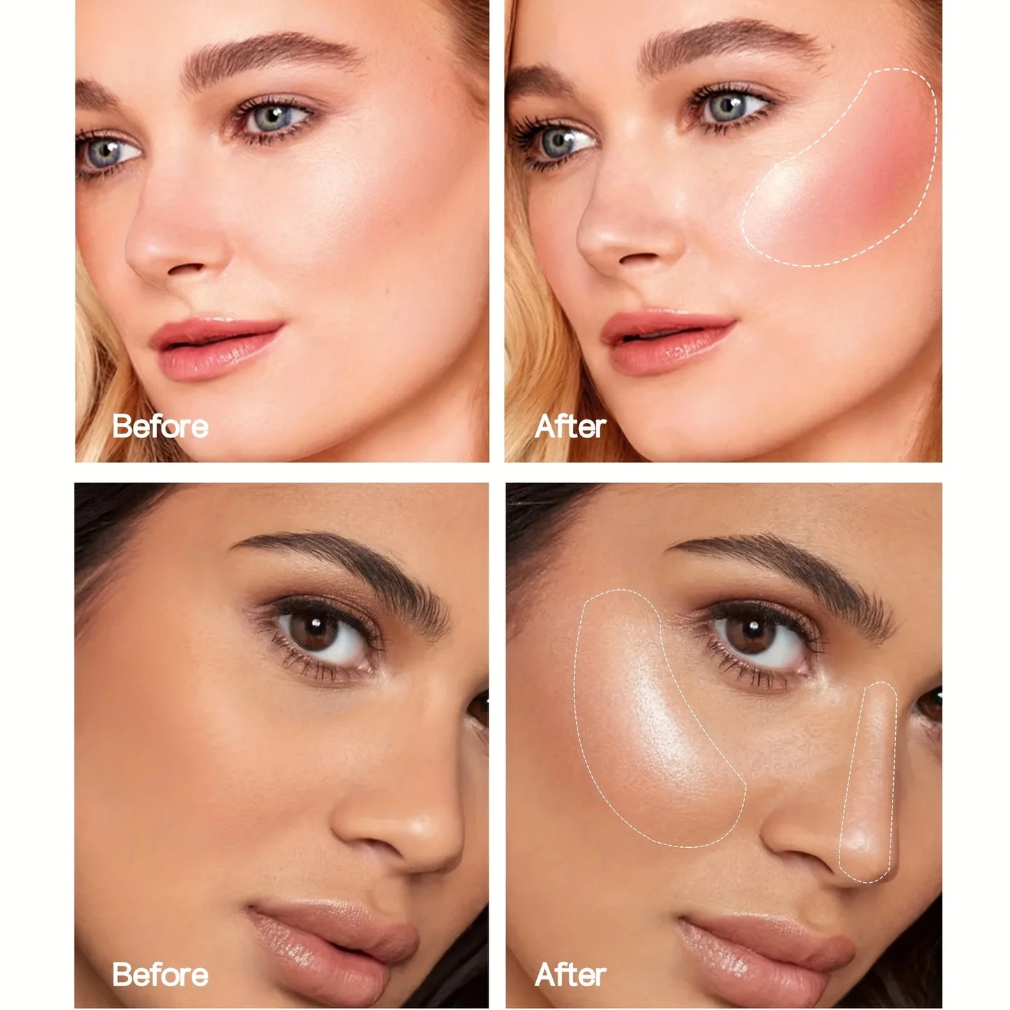 6 Colors Matte Blushers Natural Redness Highlighting Highlighter Brightening Fine Shimmer Liquid Blush Stick