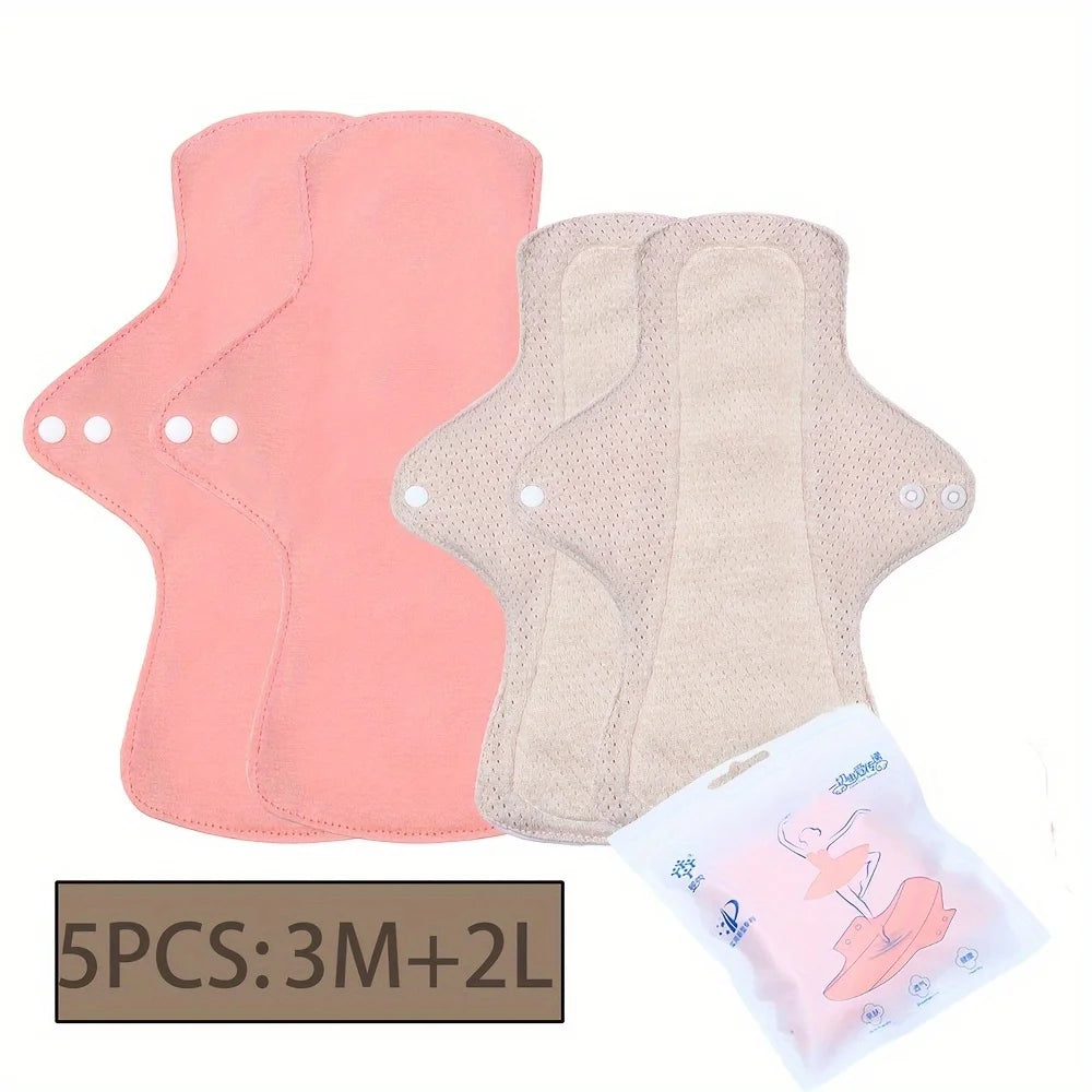 5pcs Reusable Cotton Mesh Sanitary Pads Washable Breathable Comfortable Underwear Panty Liners Sanitary Towels for Summer